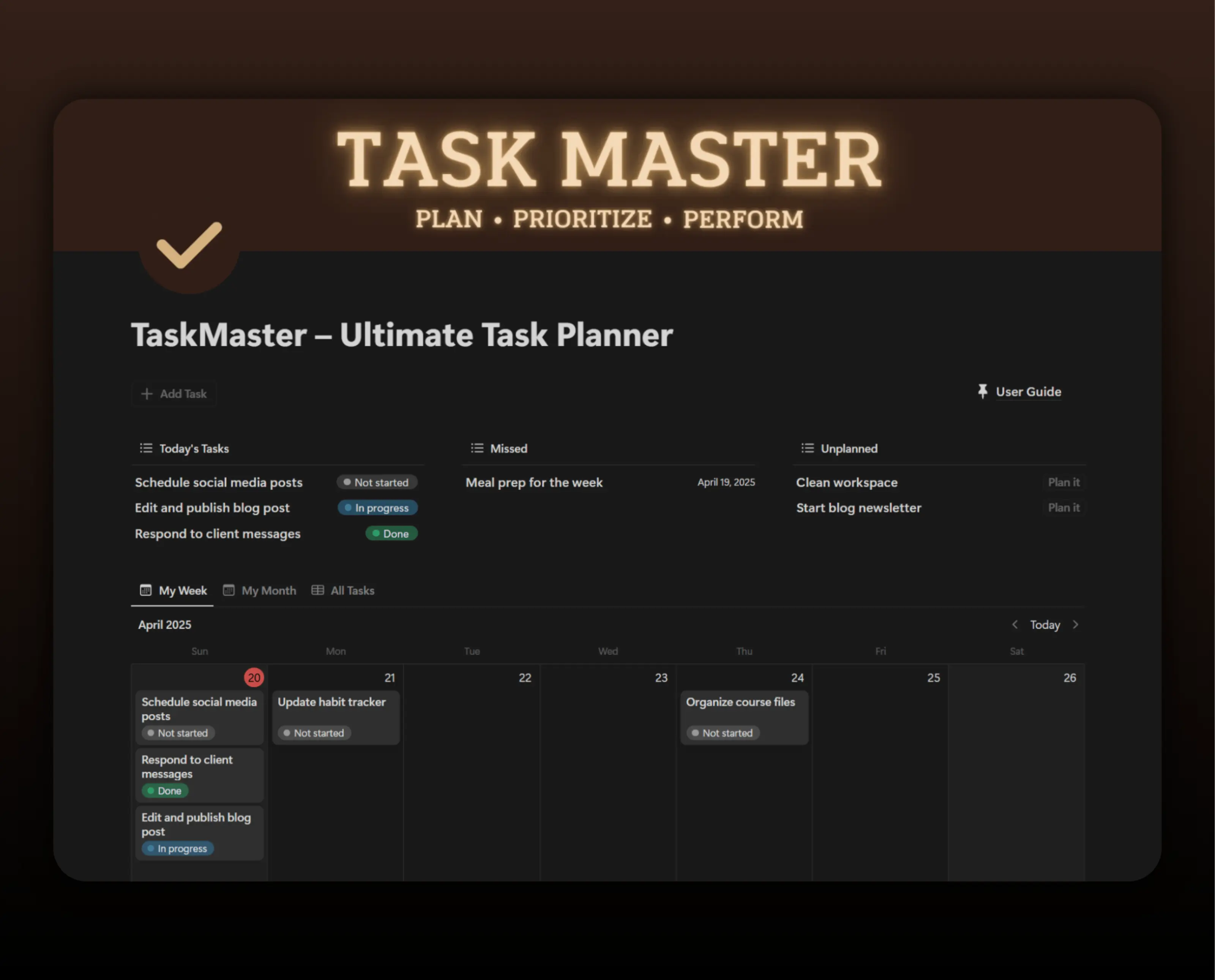 Template TaskMaster