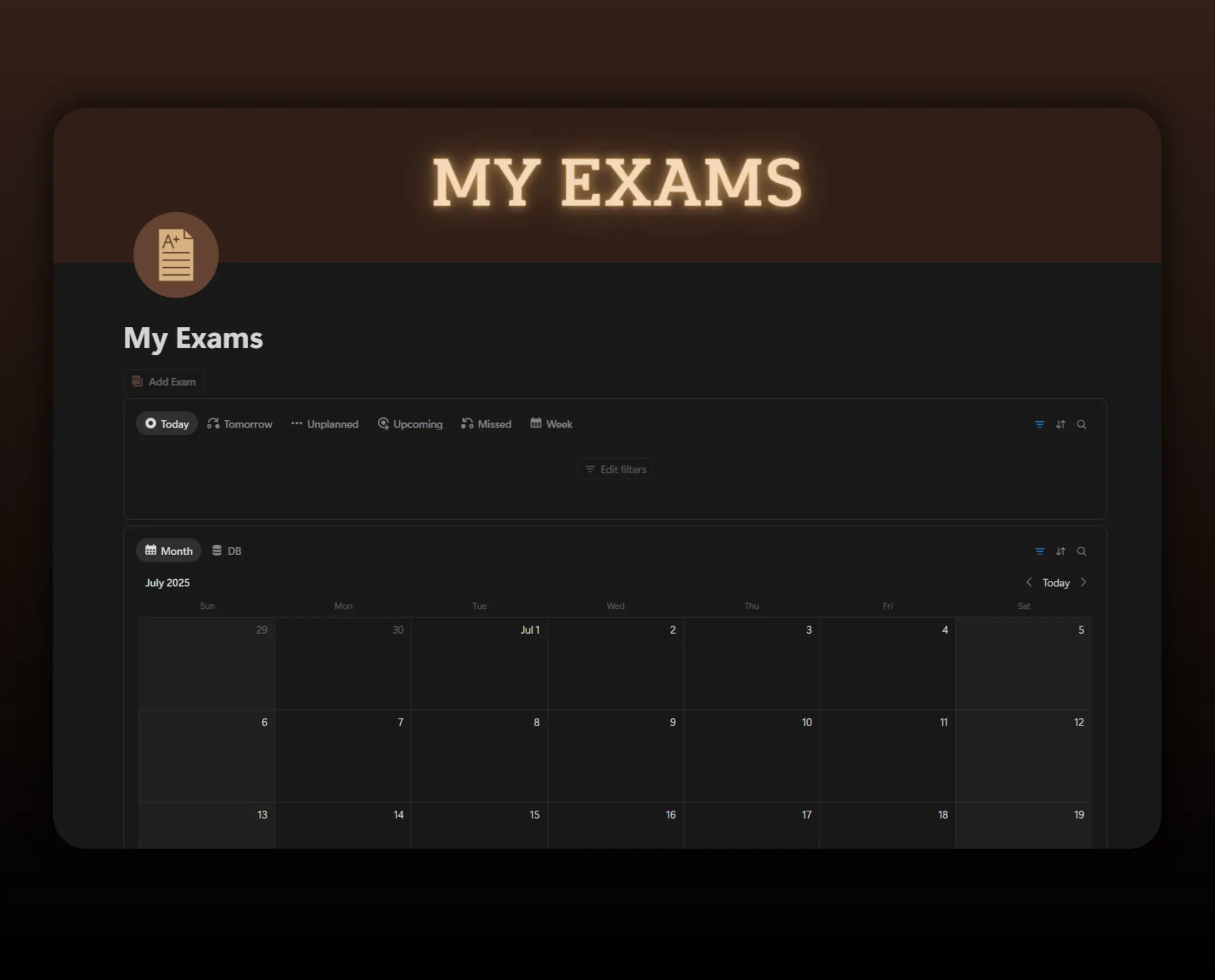 Template My Exams