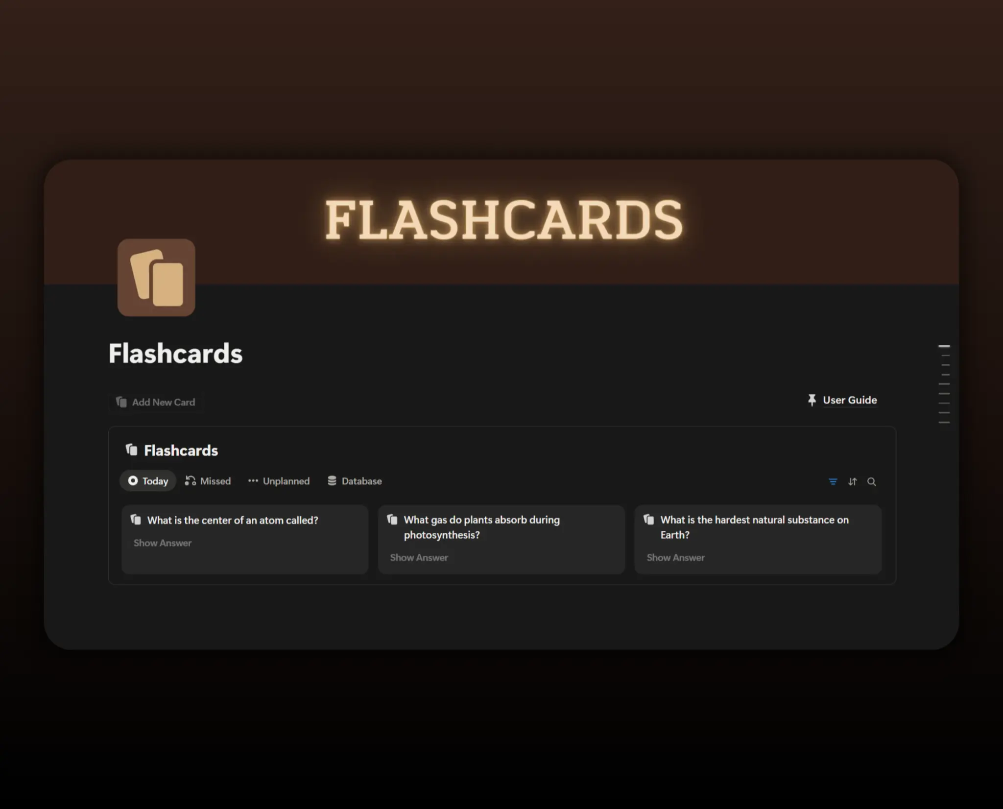 Template Flashcards